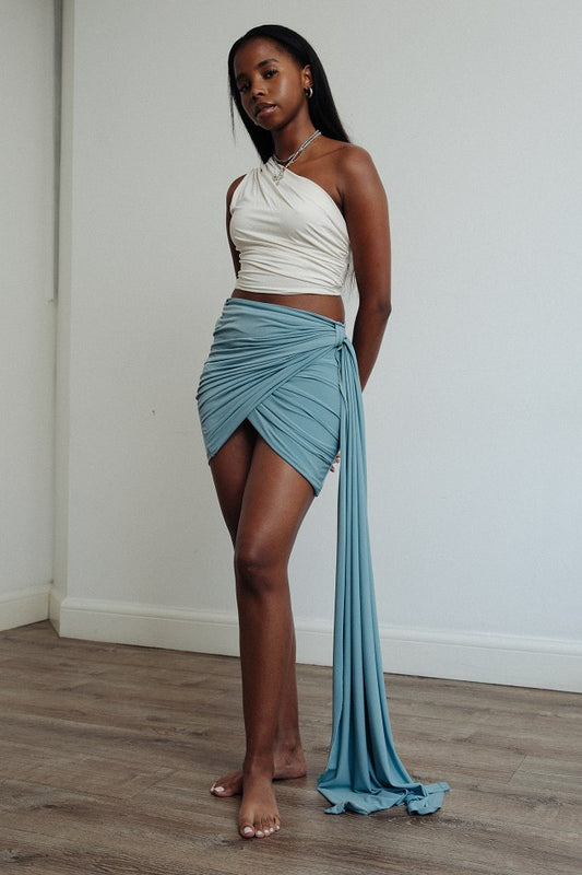 Thembeka Blue Wrap Skirt